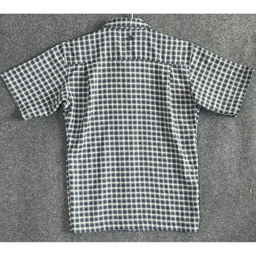 North Face Button-Up Shirt Short Sleeve Fishing Outdoor Teal Plaid  - Men's XXL - Picture 3 of 8